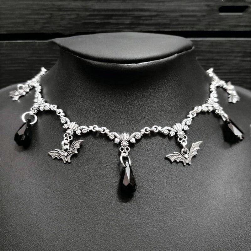 Gothic Bat Choke Necklace