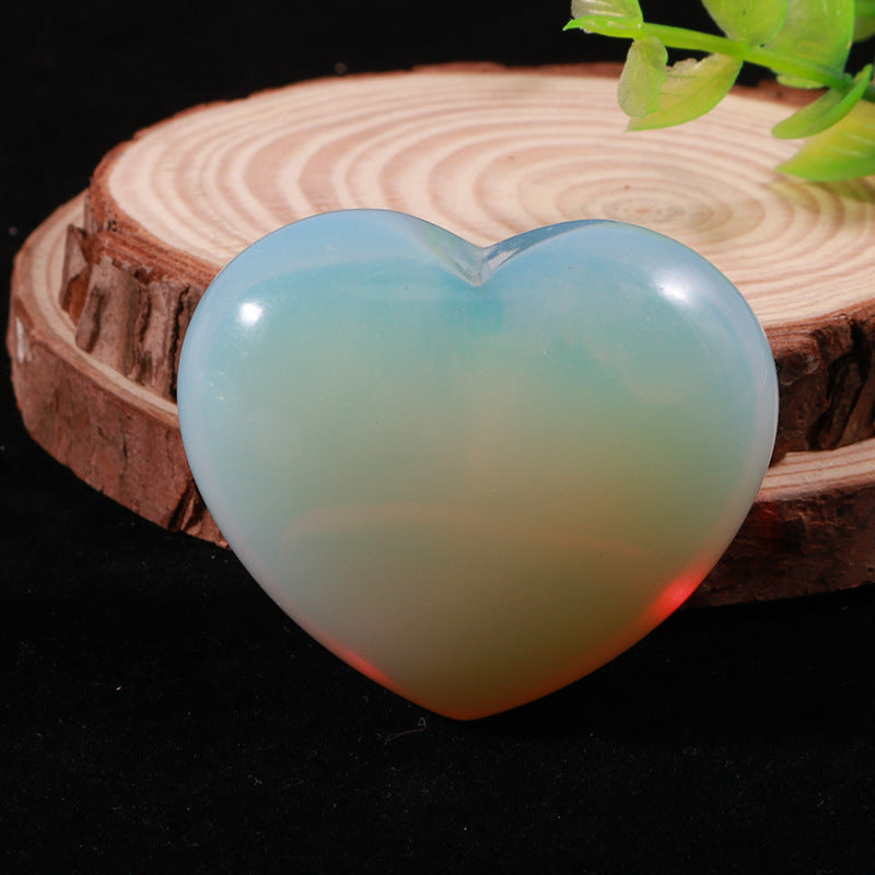 4pcs Natural crystal opal heart energy healing