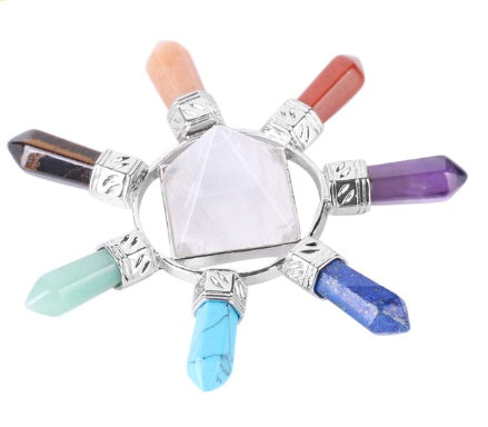 Natural crystal semi-precious stone seven chakra jewelry