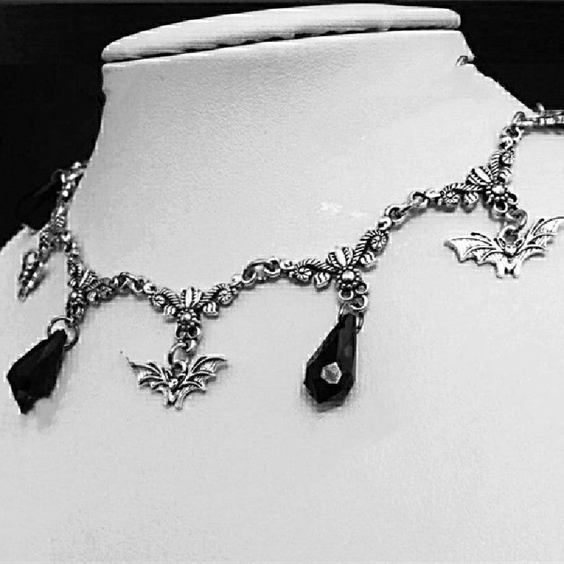 Gothic Bat Choke Necklace