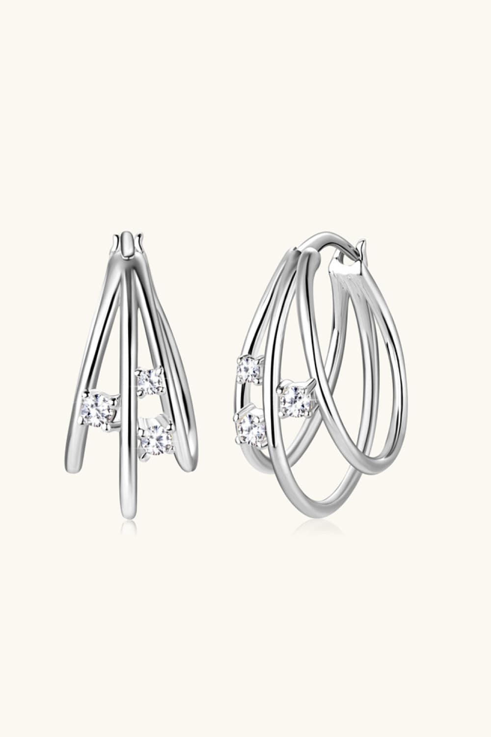 Moissanite 925 Sterling Silver Layered Earrings