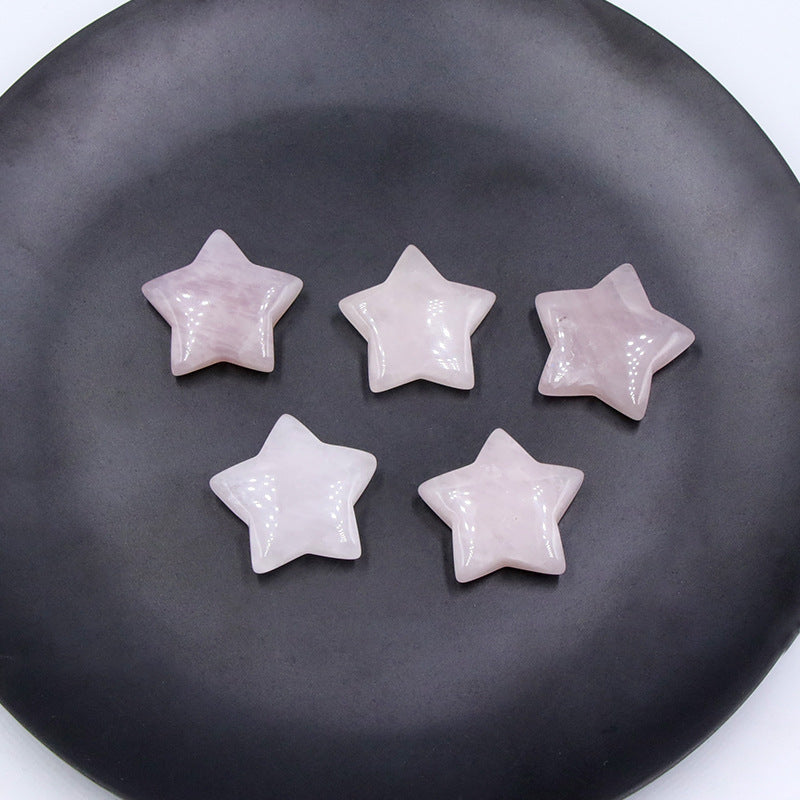 Small Star Ornament 25mm Crystal Stone Five Pointed Semi Precious