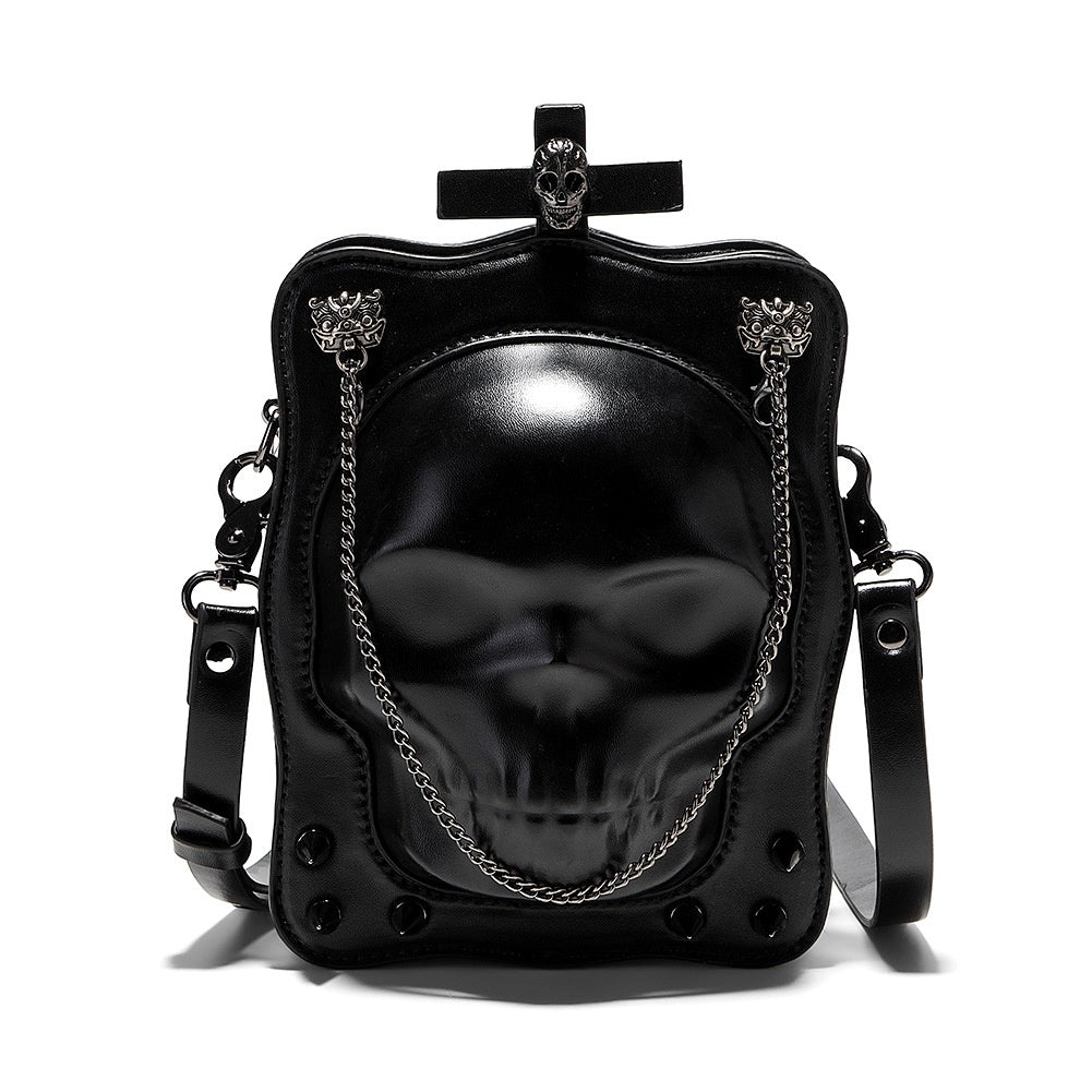 Halloween Skull Shoulder Bag Dark Gothic Crossbody Bags Women Mini Personality Square Messenger Bag