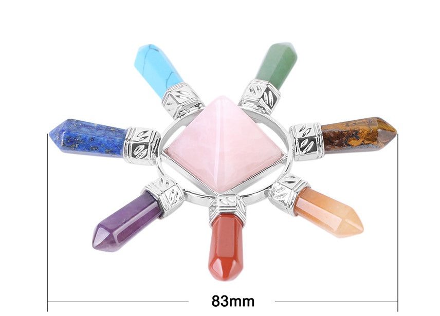 Natural crystal semi-precious stone seven chakra jewelry