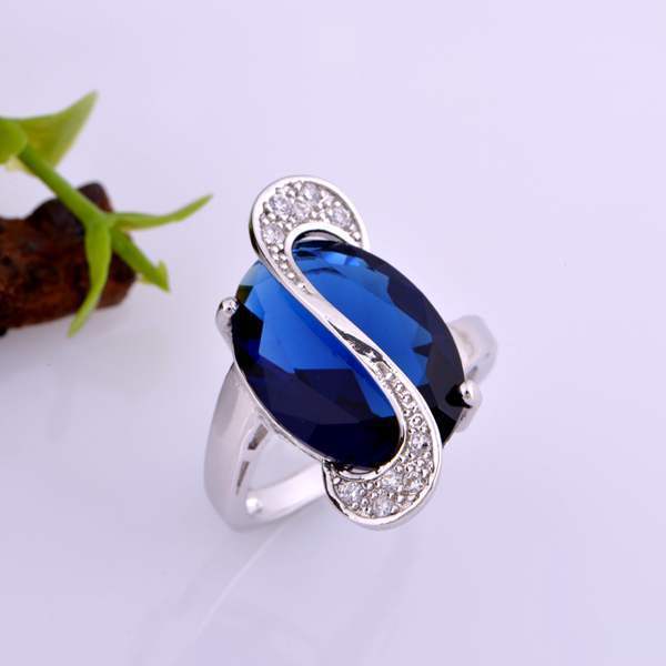 Inlaid Series Jewelry Semi-precious Stones Austrian Crystal Micro-set Ring 925