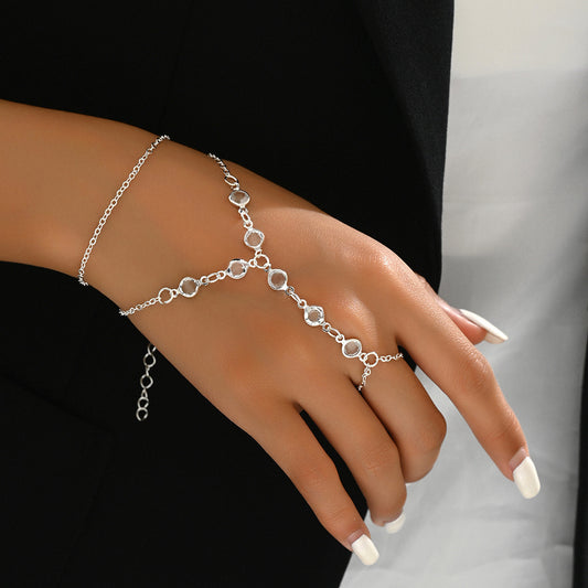 Minimalist Bracelet Ring Crystal Luxury Mitten-type Bracelet Cross-border