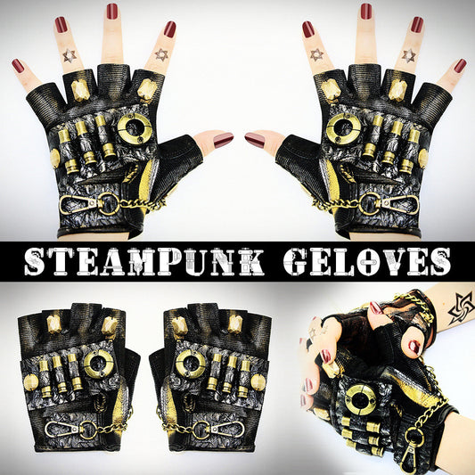 Motorcycle steampunk neutral half-finger gloves