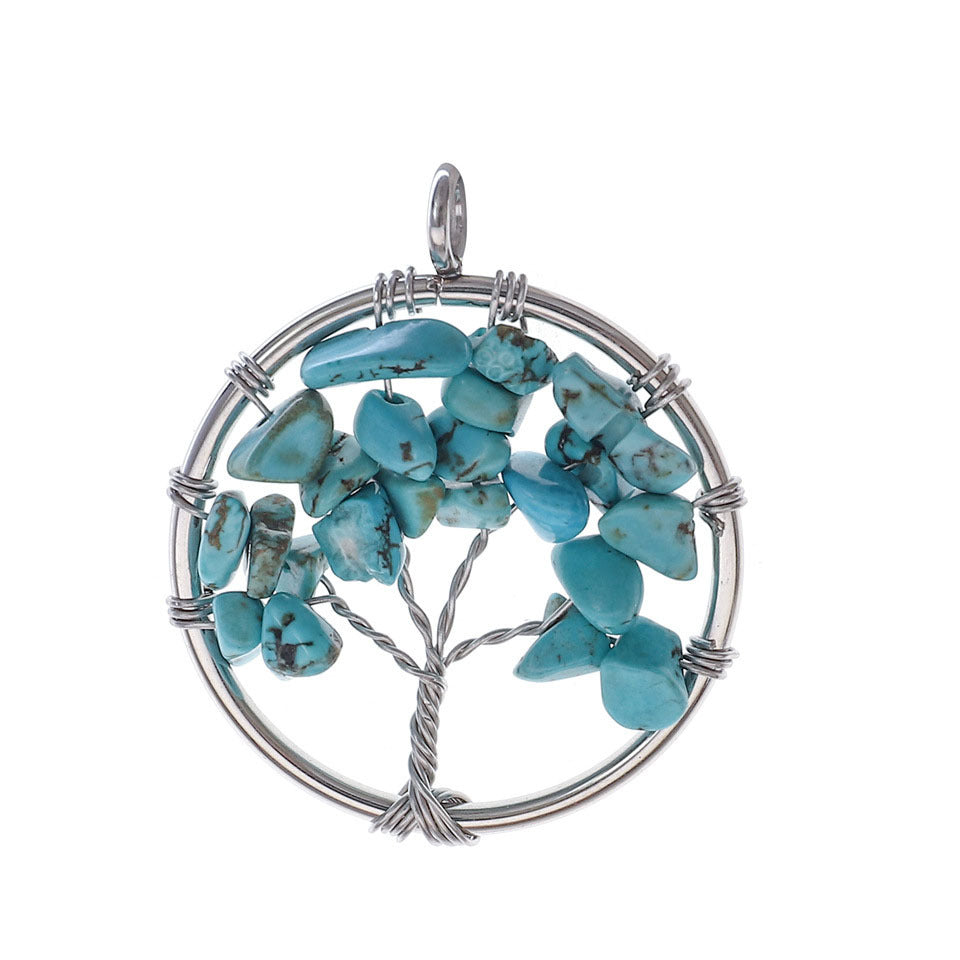 Natural Stone Crystal Life Tree Pendant