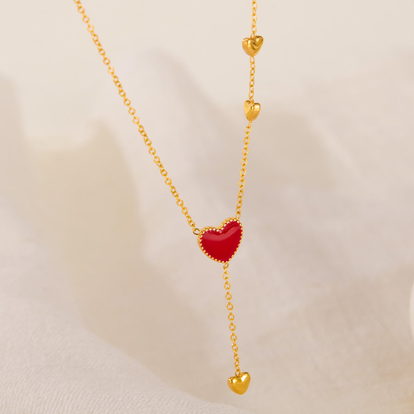 Necklace Female Niche Design Red Dripping Heart