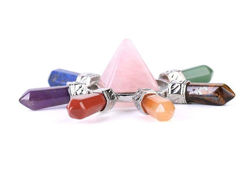 Natural crystal semi-precious stone seven chakra jewelry