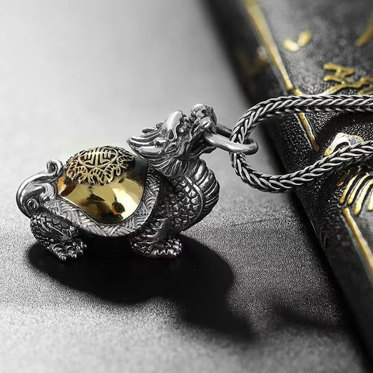 Retro Ethnic Style Domineering Dragon Turtle Necklace