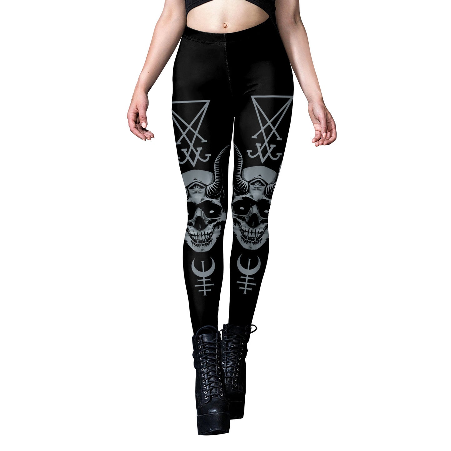 Women's Gothic Style Printed Yoga Tight Fitness Leggings