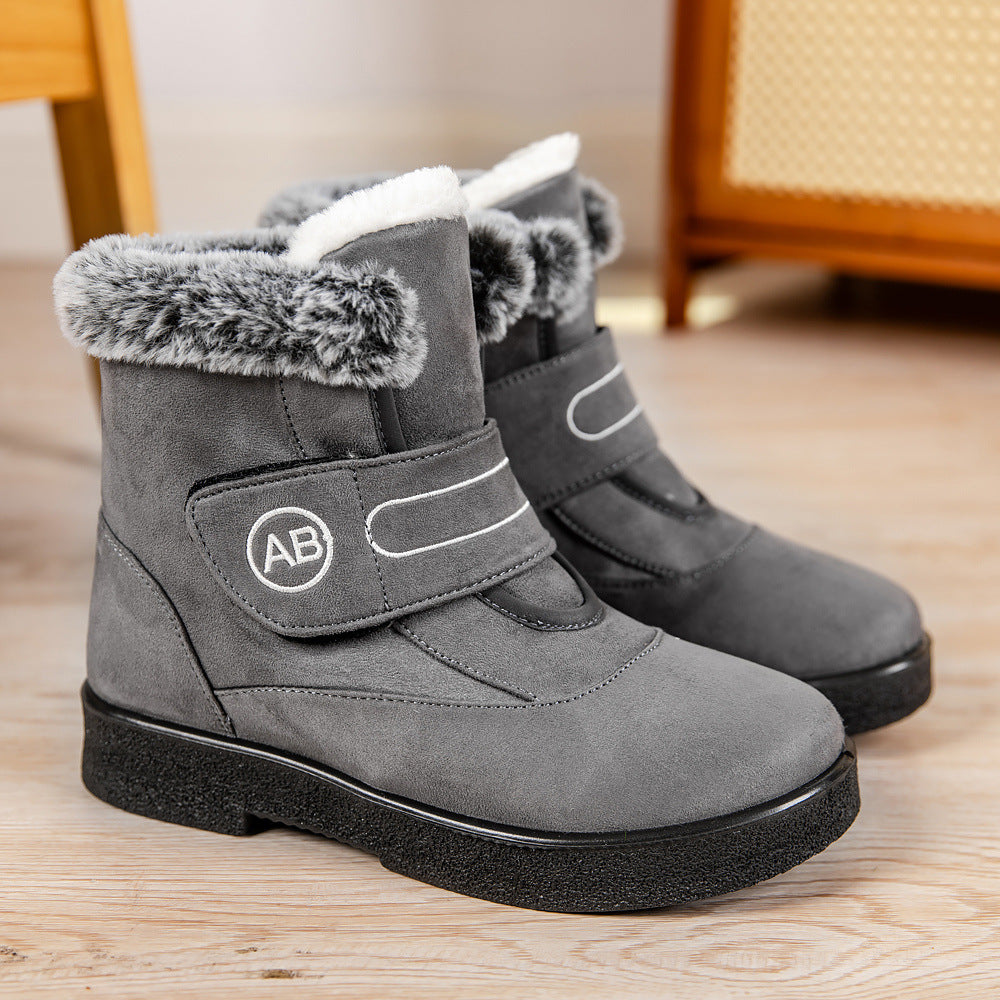 High Warm Women's Snow Boots Velcro Flannel