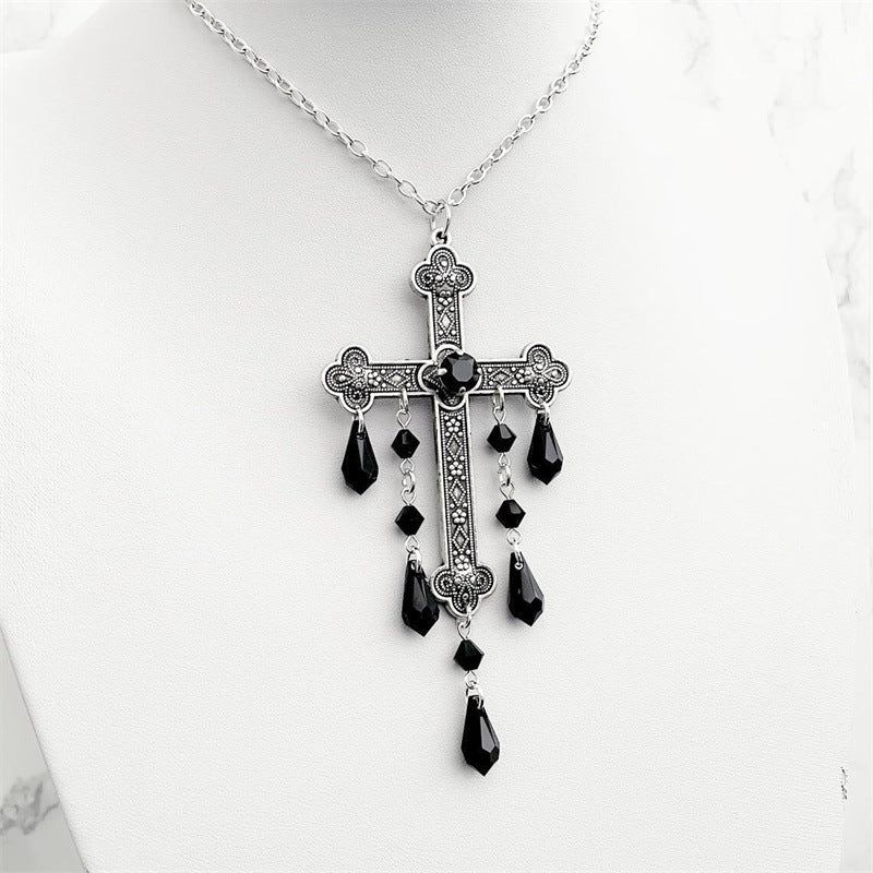 Large Cross Necklace Choke Gothic Pendant