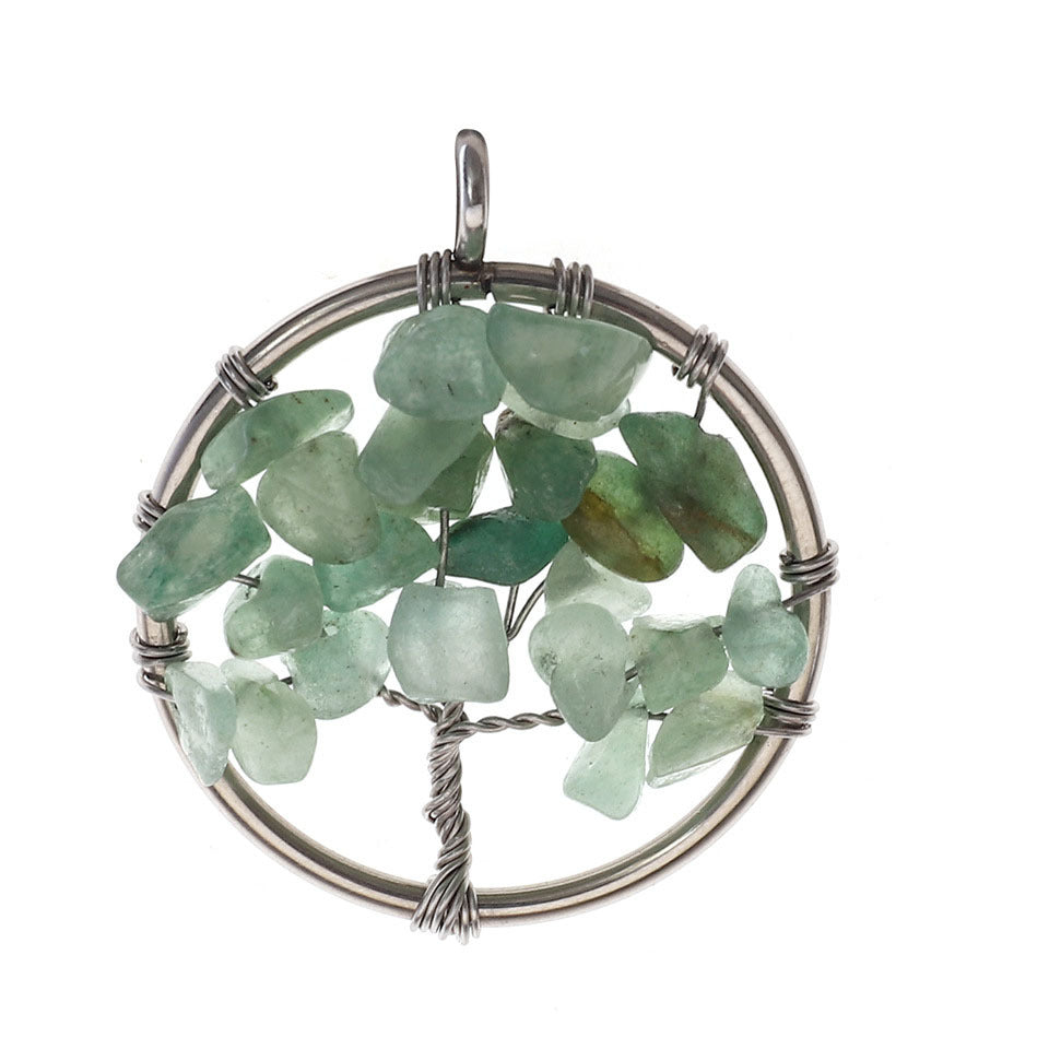 Natural Stone Crystal Life Tree Pendant