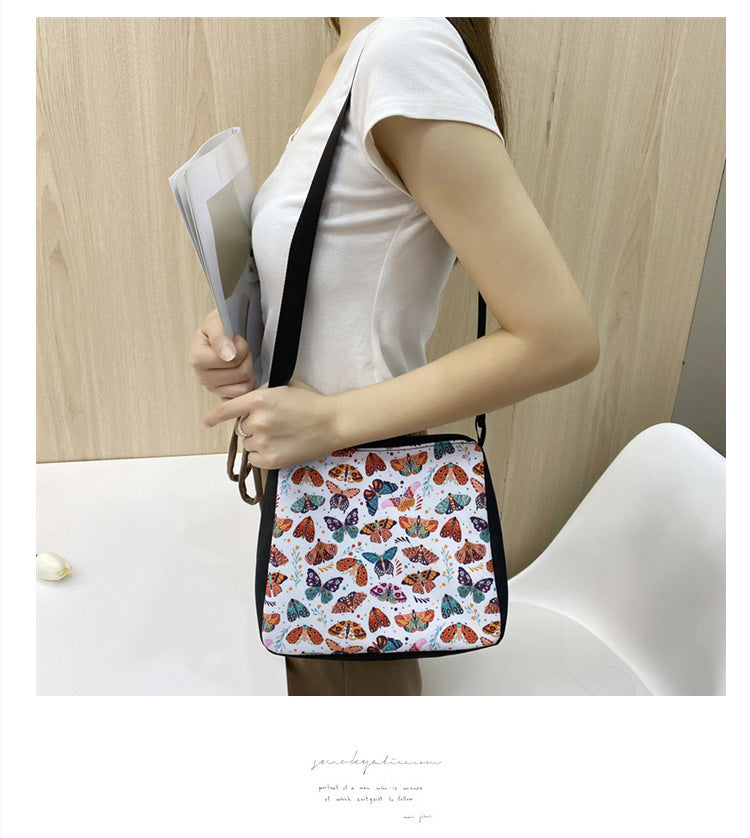 Factory Direct Supply Polyester Underarm Bag Gothic Cat Printing Shoulder Bag Simple Women's Fashion Bag