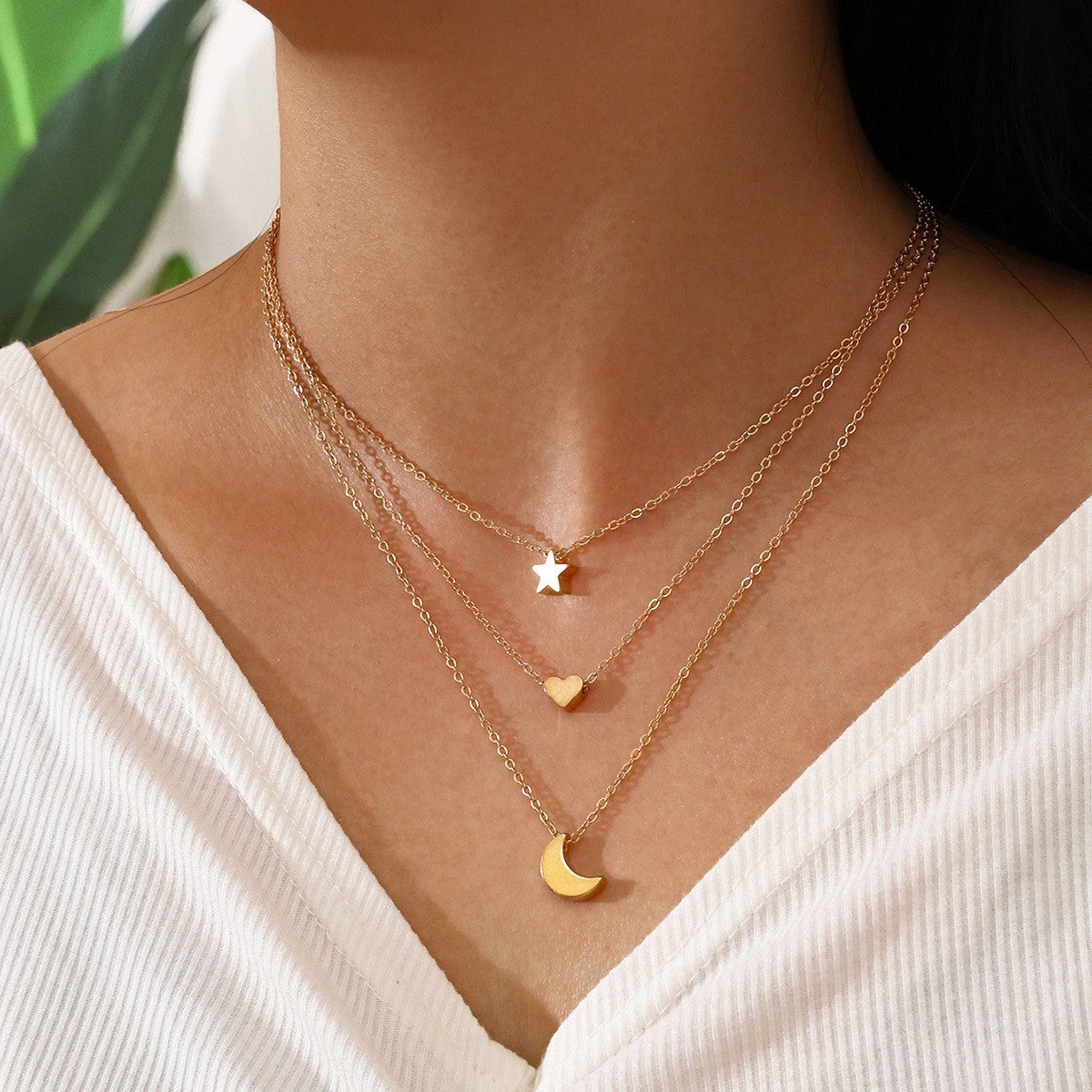 Multi-layer Star Moon Love Pendant Necklace