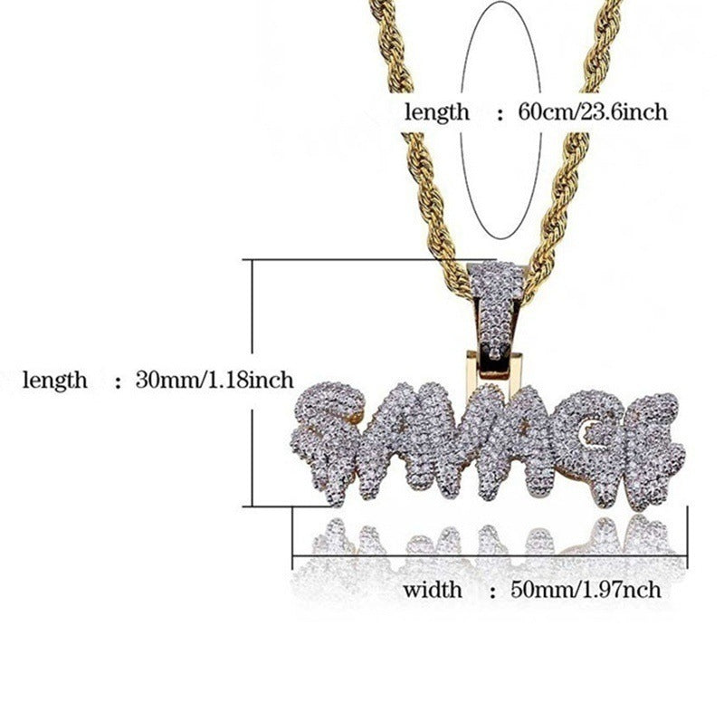 Female Creative Letter SAVAGE Pendant Necklace