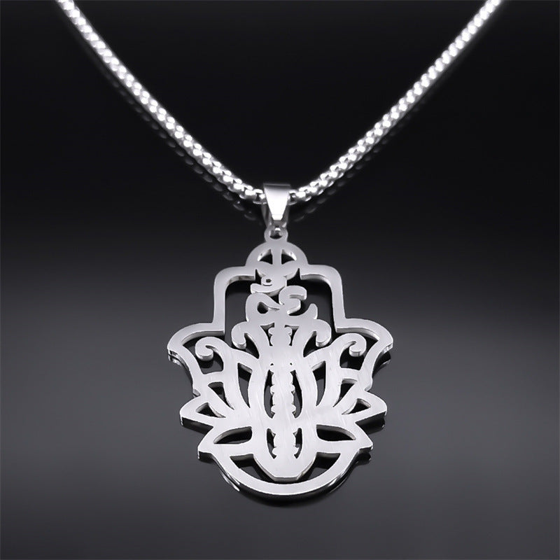 Lotus Yoga Healing Chain Pendant Necklace For Women