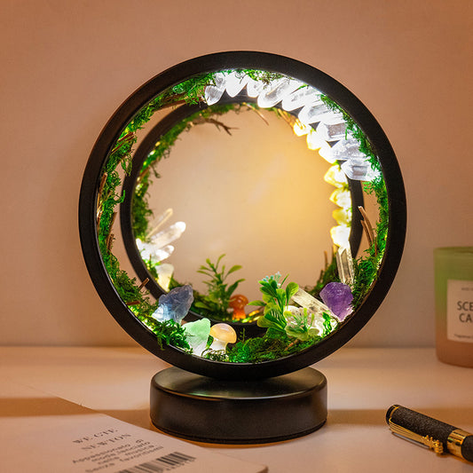 Natural Crystal Stone Forest Ecological Atmosphere Round Night Light