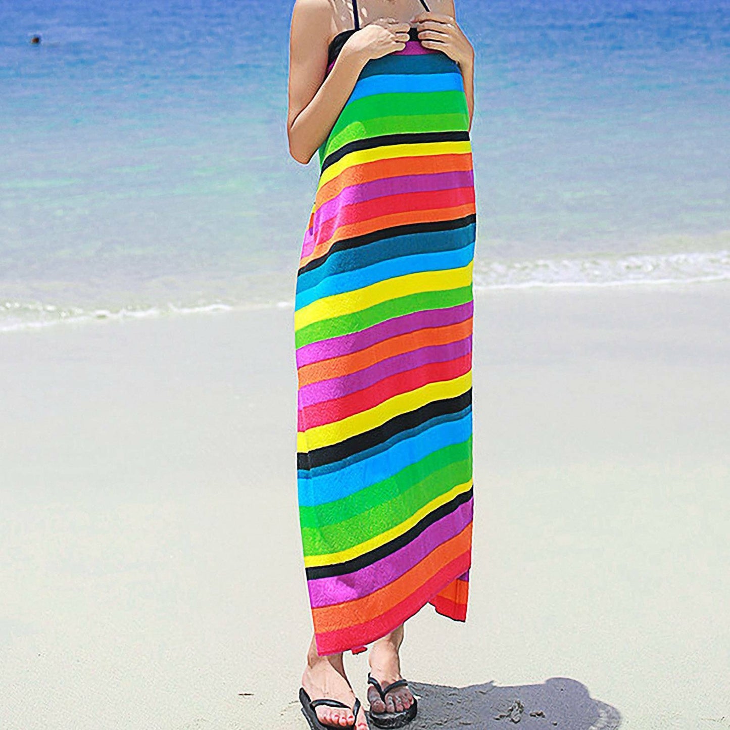 Striped Extra Large Microfibre Lightweight Beach Towel Quick Dry Travel Towel