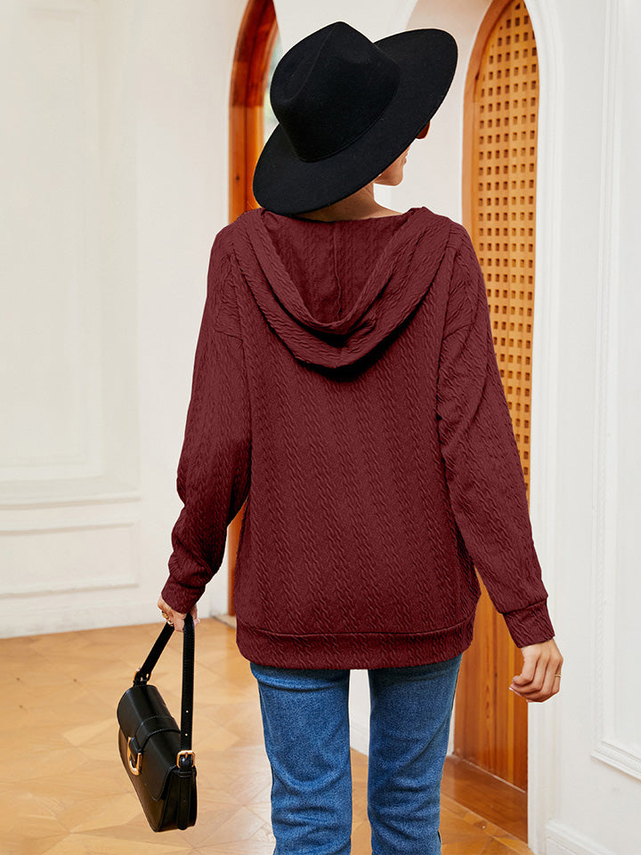 Lace-Up Long Sleeve Hoodie